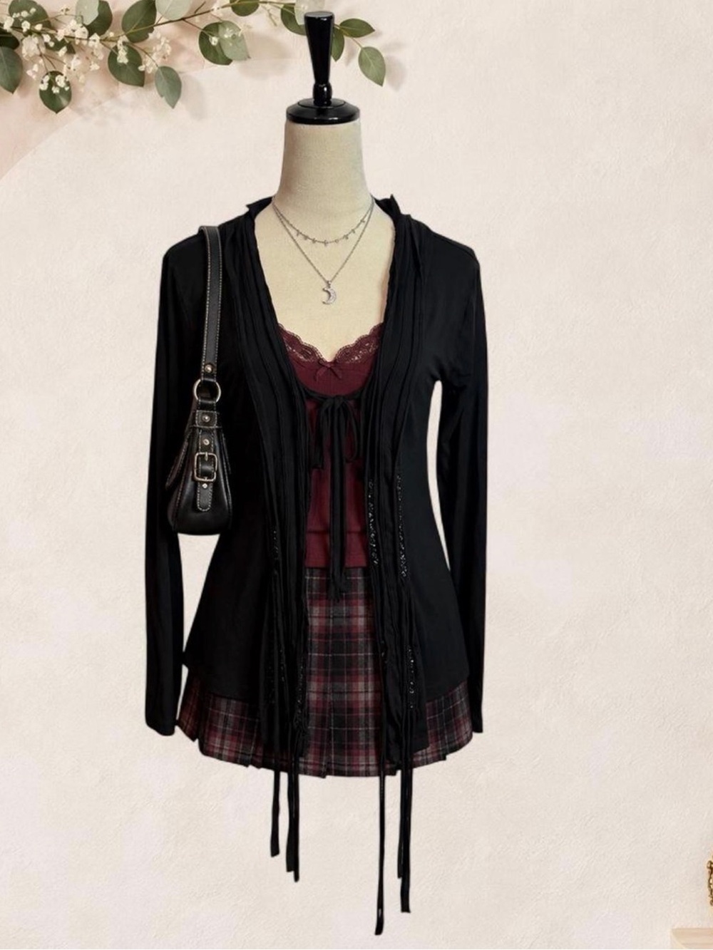 Kenar Black Fringe Tie-Front Cardigan Size Small